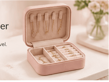 Obsoorth jewelry organizer on a softly lit dressing table